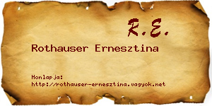 Rothauser Ernesztina névjegykártya